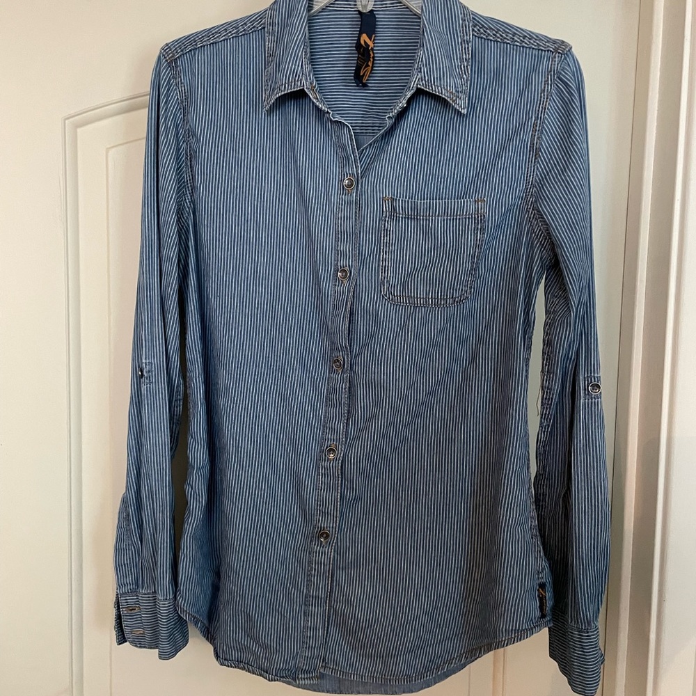 Seven Brand Striped Light Jean Shirt size S